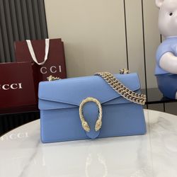 Blue leather bag