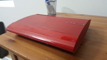 Slim red PS3, 2 controller , games