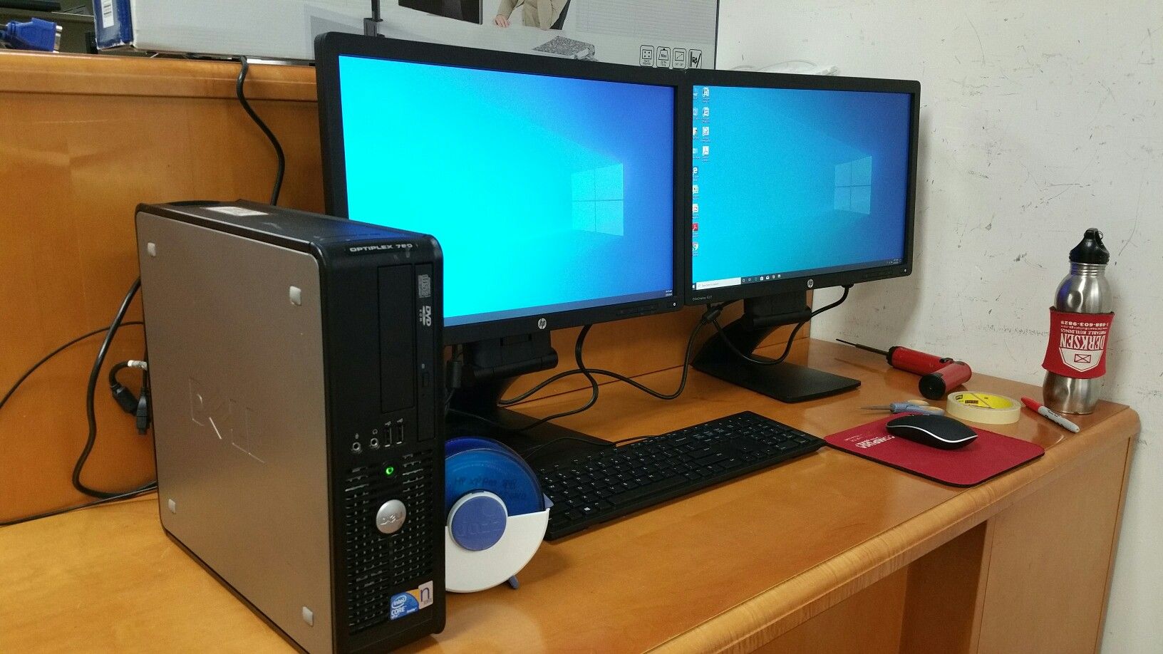 One Dell business w/ 2 22" monitors: Intel E8400@2x3.0GHz, 8GB RAM, 120GB SSD, DVD player, 5G-WiFi, Win10Pro, OfficePro, Warranty