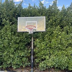 Goaliath 60 inch in ground basketball hoop, adjustable basketball court