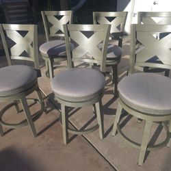 Rustic  grey swivel barstools