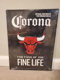 CORONA CHICAGO BULLS METAL BEER SIGN