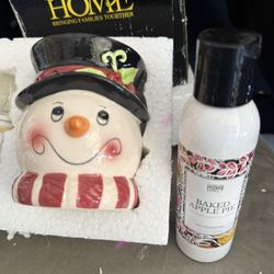 Home Interiors Snow Man Lite Warner Set 