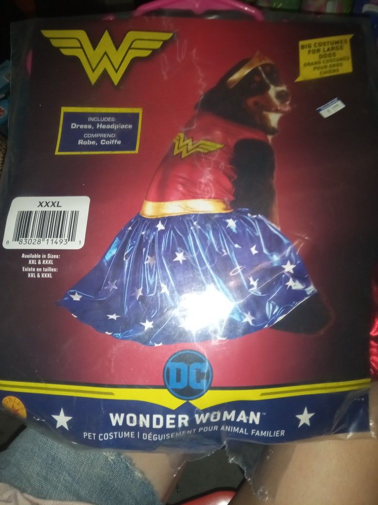 Wonder Woman Dog Halloween Costume New