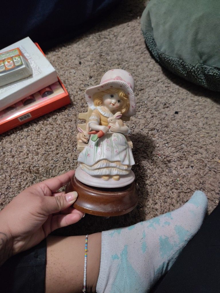 Vintage Porcelain Doll Music Box