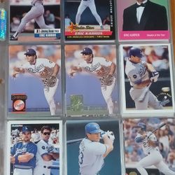 Eric Karros 32 Card Lot Inserts Gold Post Los Angeles Dodgers Sports Card