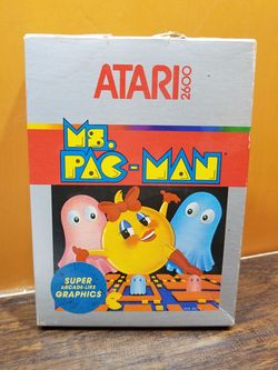 Atari 2600 Ms Pac-Man video game cartridge CIB