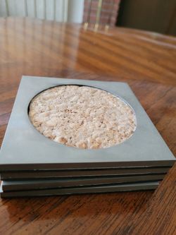 Cork And Silver Coasters
