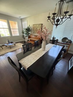 Dining room table  with expending piece 74 l x 42 w x 31 h