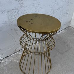 Gold End Table Small Accent Table By Threshold