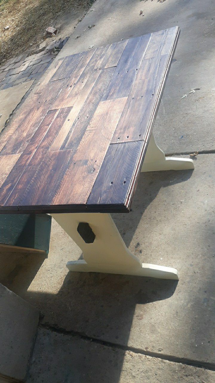 Farmhouse table with bench