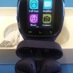 M-Series Deep Blue, Smart Watch + Wireless Earbuds