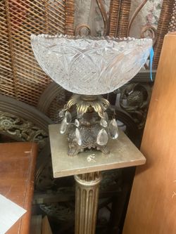 Vintage crystal gold gilt centerpiece bowl  home decor