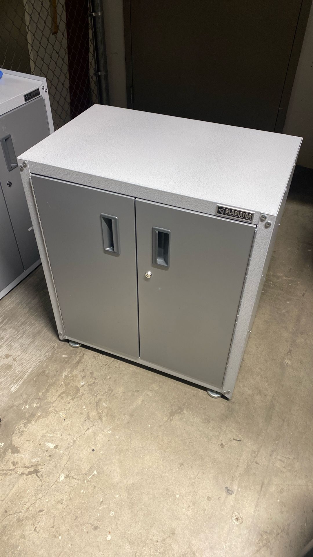 Gladiator Metal Garage Cabinet Gray Silver Shelves 