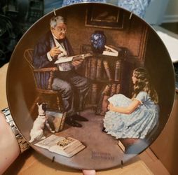 1984 Norman Rockwell The Storyteller Collector Plate With Box