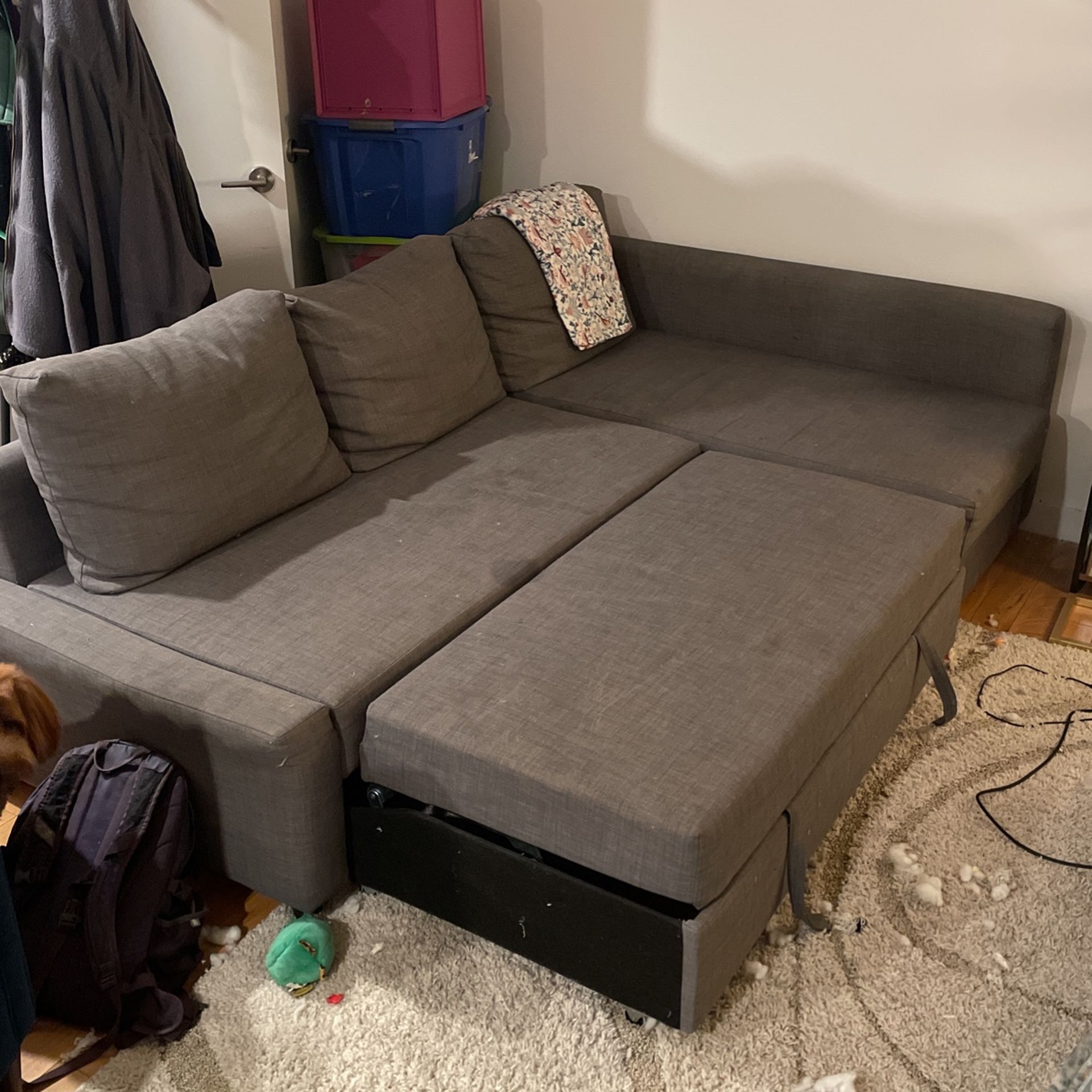 L Shape Couch With Storage And Pull Out Foot Rest