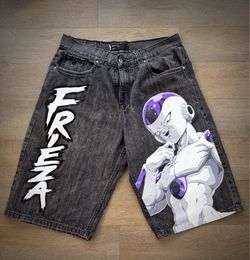 Custom Denim Painted Shorts “Frieza”