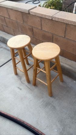 Short wood stools