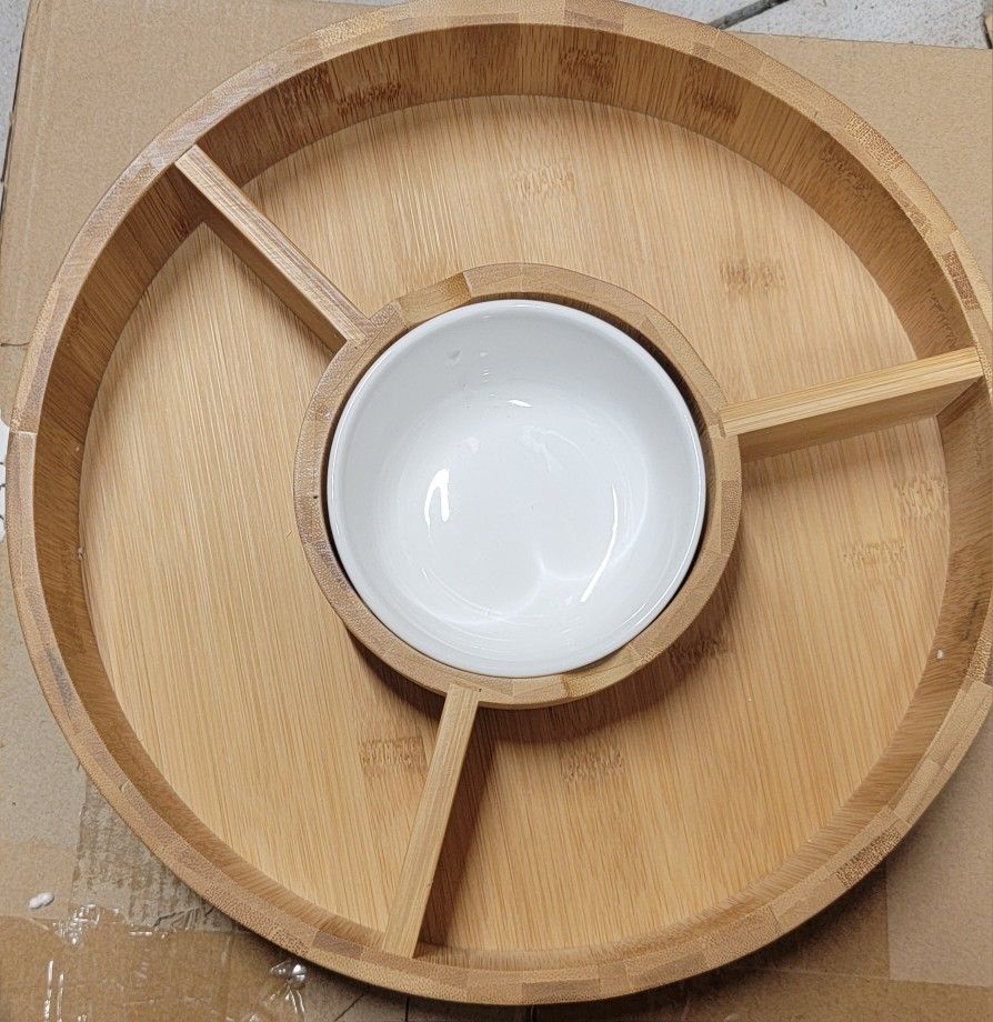 Wood Chip And Dip Serving Bowl