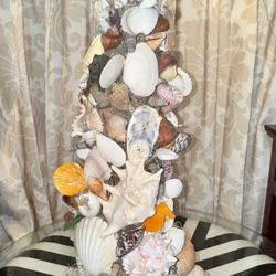 Homemade Seashells Topiary
