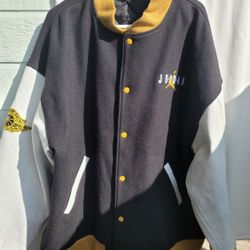 Jordan Varsity Letterman Leather Wool Jacket