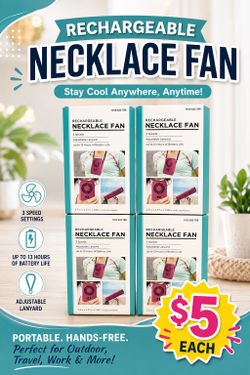 Rechargeable necklace fan/ventilador portátil