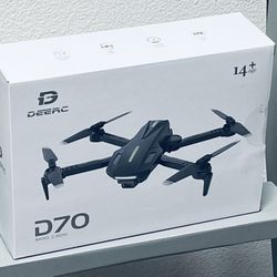 Brand new and sealed DEERC D70 Drone with Camera for Adults and Kids, 720P WIFI FPV RC Quadcopter with Real-Time Transmission, Altitude Hold, All Func