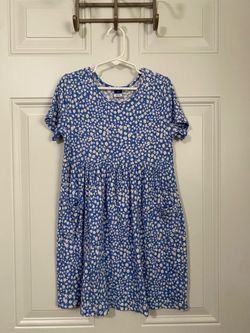 Blue Floral Girls Dress size 6