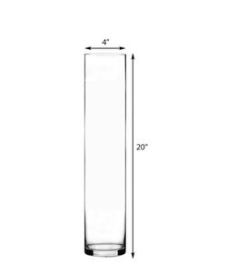 Glass Cylinder Vases 20”H x 4”D
