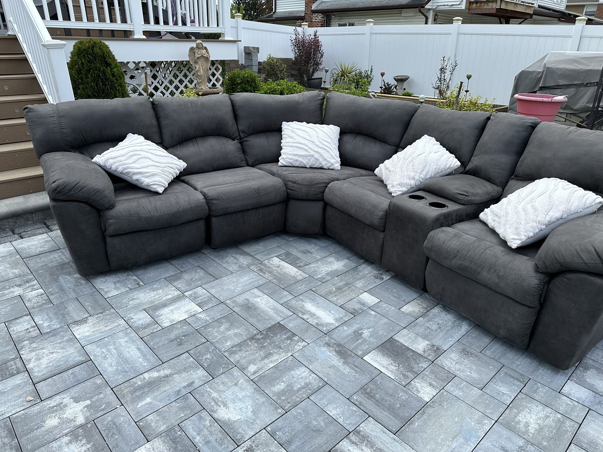 FREE DELIVERY-Ashley Urbino Charcoal Sofa Manuel Reclining Sectional-Retail Price Starts at $1650