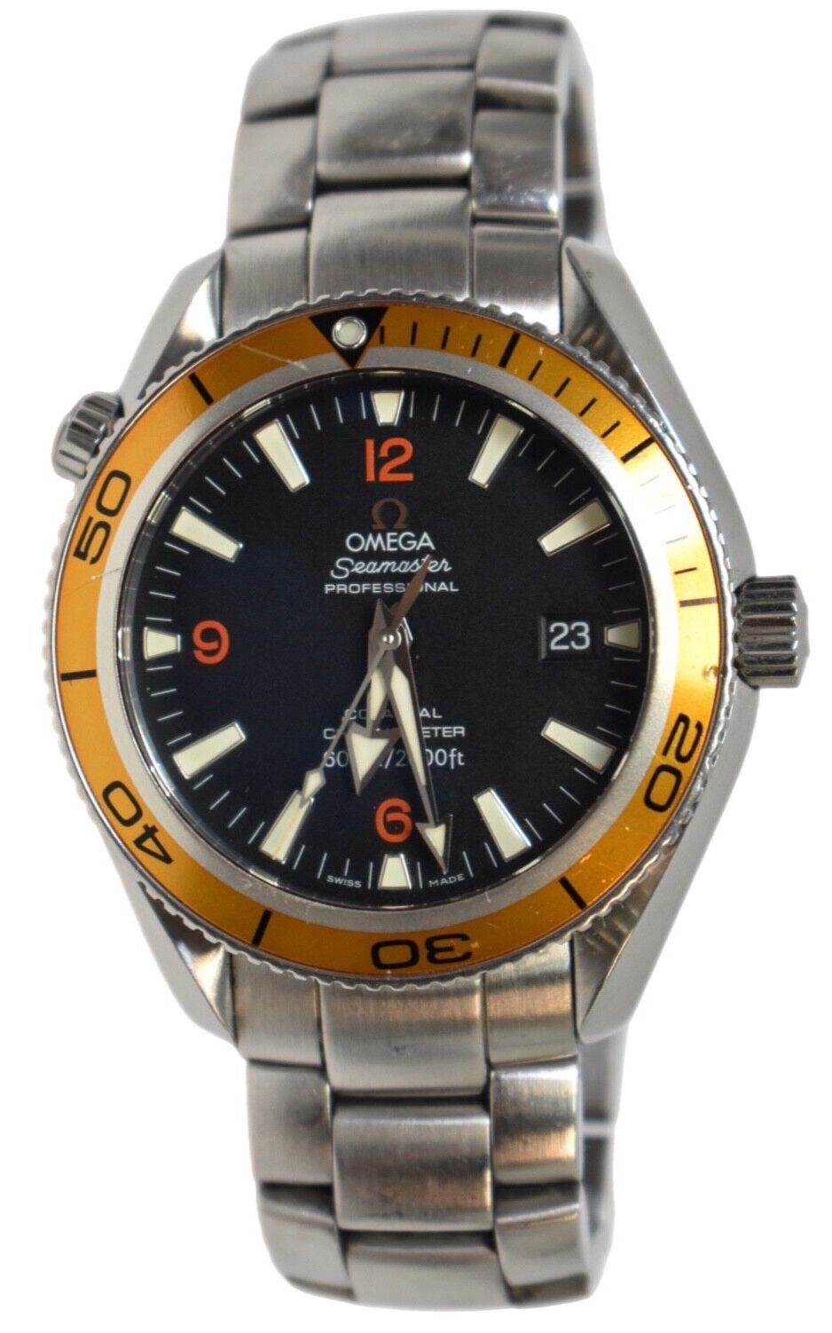 Omega Planet Ocean Seamaster Professional Co-Axial Chronometer Silver Orange