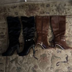 Black and brown boots size 6-6.5