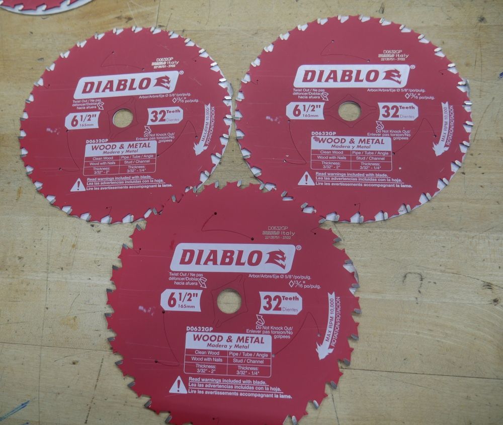 Diablo 3 Pack of 6-1/2 in. X 32 Tooth Wood & Metal Saw Blade D0632GP 3PK NEW