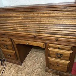 Wooden Roll Top Desk