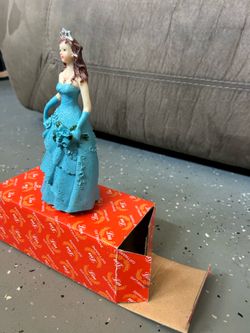 Charming 8-Inch Turquoise Princess Figurine Cake Topper for Celebrations