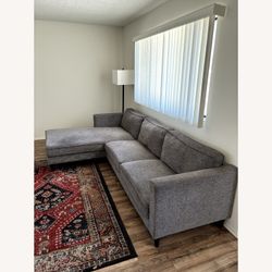 Living Spaces Cosmos 112” 2-Piece Sectional Sofa – Gray