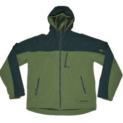 Double Diamond Full Zip Rain/Wind Jacket Soft Shell Green Men's Large