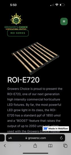 Growers Choice LED grow Lights ROI-E720