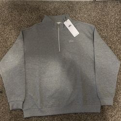 Grey Alo Quarter zip Sweat Shirt