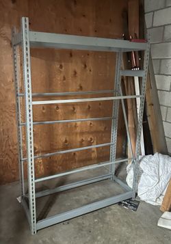 Heavy Duty Industrial Storage Rack - Approx 48" x 18" x 72" - Steel Frame w/Wood Shelving