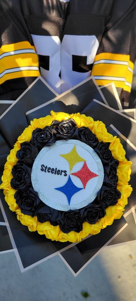 Steelers Ribbon Flowers