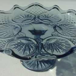 Vintage Blue Pedestal Plate