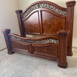 King size bed, two six drawers dressers and end bed seat
