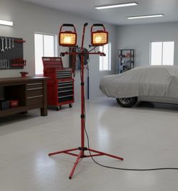 Utilitech 500-Watt Halogen 6’ Adjustable Height Stand Work Job Site Shop Light! Works great!