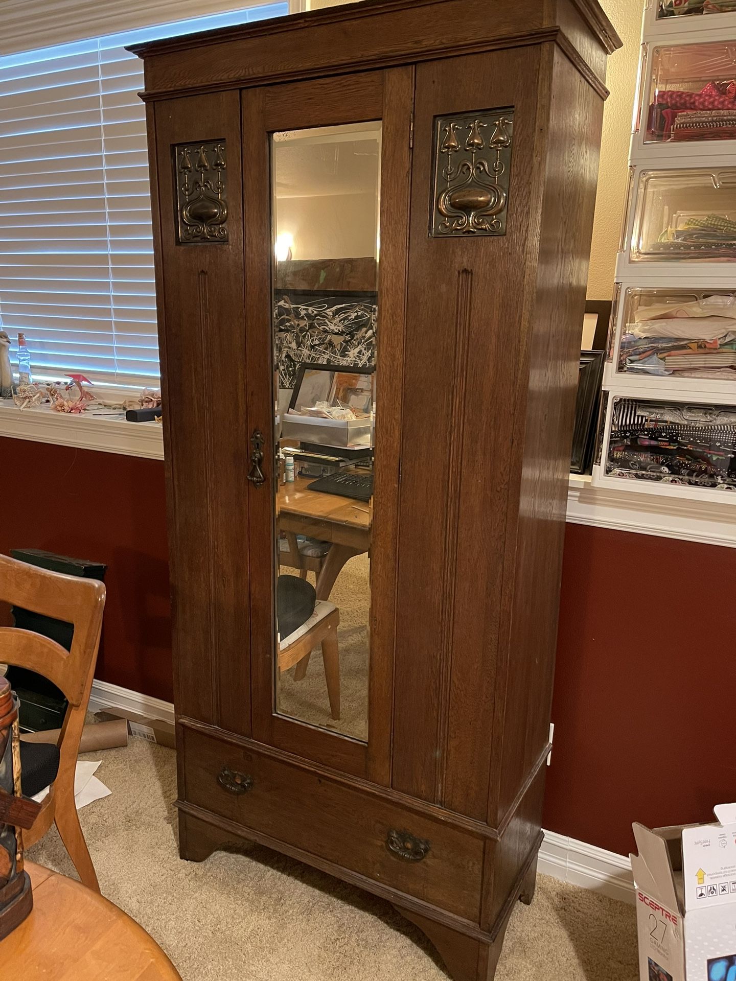 Antique Art Nouveau, Craftsman Armoire