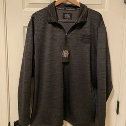 Brand New Mens 2LX Desert Diamond Casino Black Colored Zip Up Long Sleeved Heavy Shirt