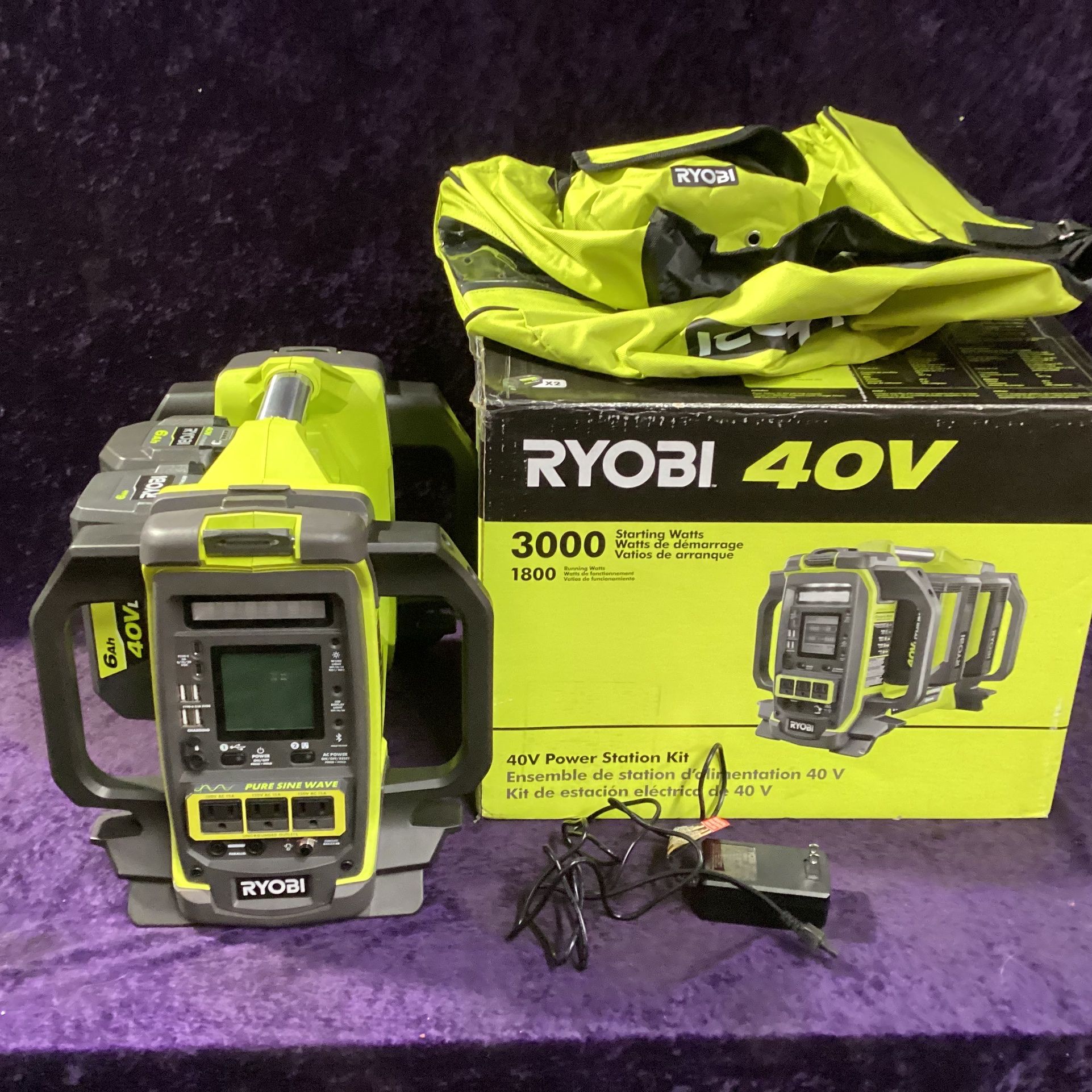 RYOBI 40V 1800W Portable Battery Power Station Inverter Generator/4-Port  Charger w/(2)6.0 Batteries NEW!-$620! for Sale in Irving, TX - OfferUp