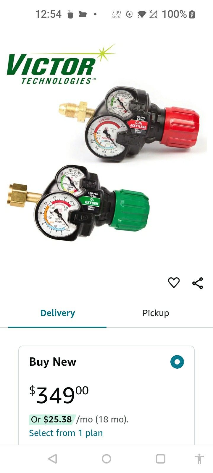 Victor Regulator Set Brand New Never Used
