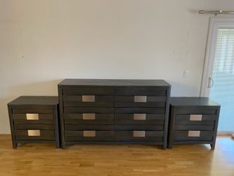 Bedroom Contour Drawer Dresser/Nightstand set, black