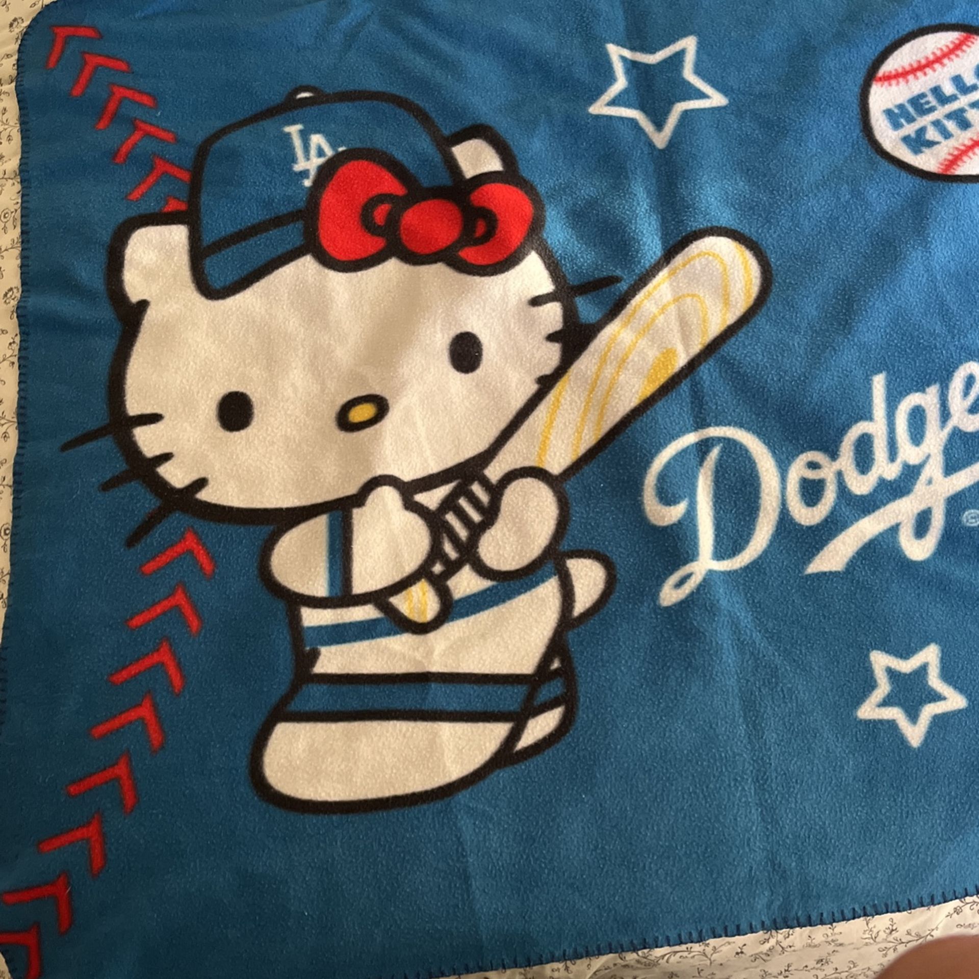 Hello Kitty Dodgers Blanket